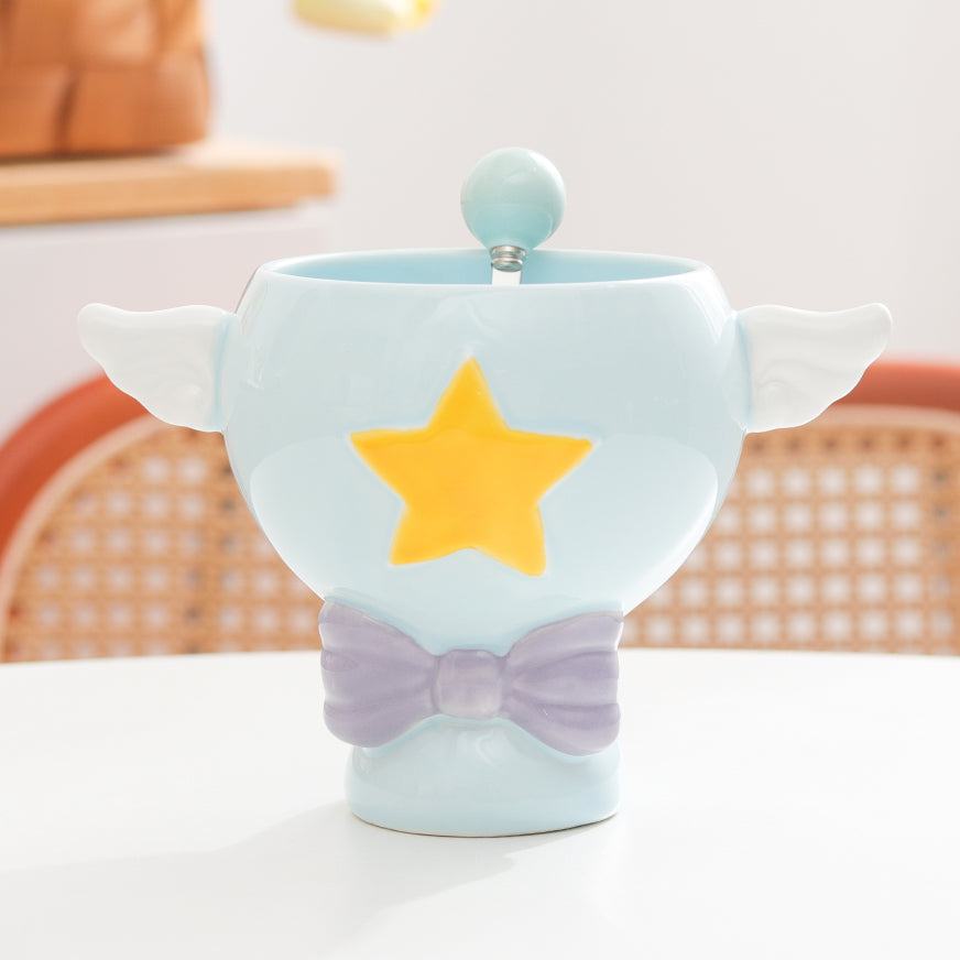 Cute Star Angel Wings Ceramic Cup
