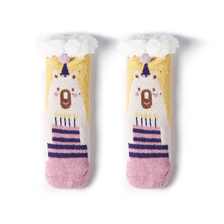 Kawaii Cartoon Coral Fleece Thick Winter Socks