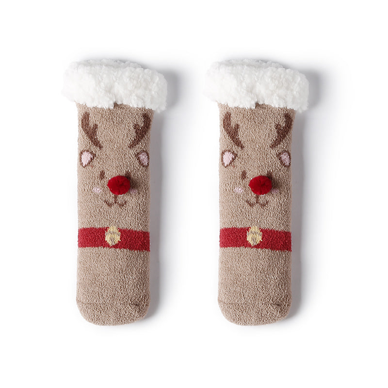 Kawaii Cartoon Coral Fleece Thick Winter Socks