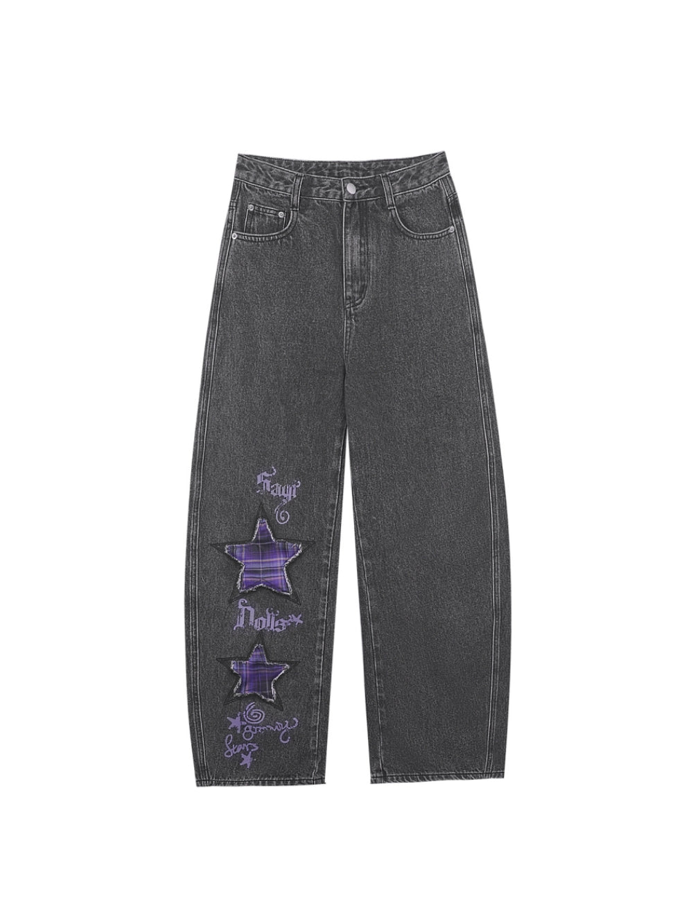 Sweet Edgy Dark Washed Gray Denim Pants