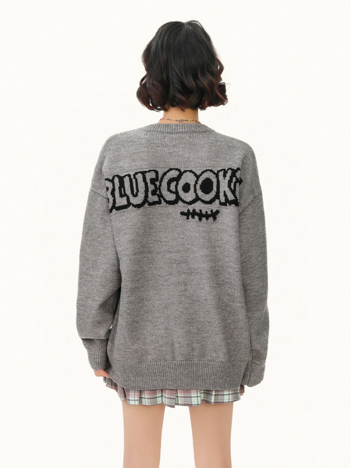 Sweet Jacquard Knit Cardigan - Playful Patterned Sweater Coat for Women