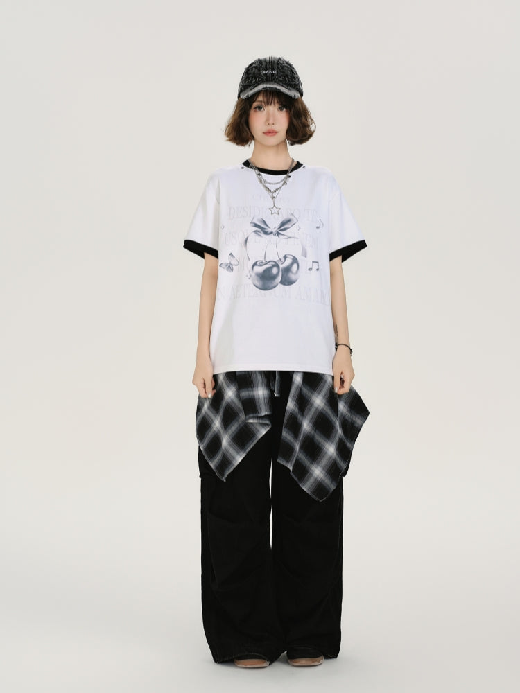 Sweetheart Cherry Print T-shirt