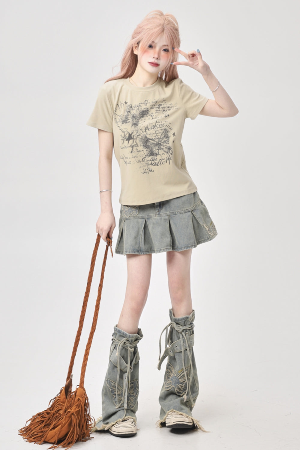 Unique Print Short-Sleeve T-Shirt
