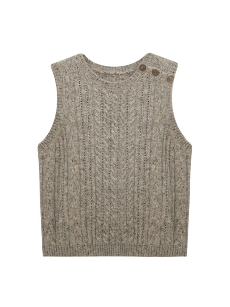 Women's Walnut Brown Knit Vest