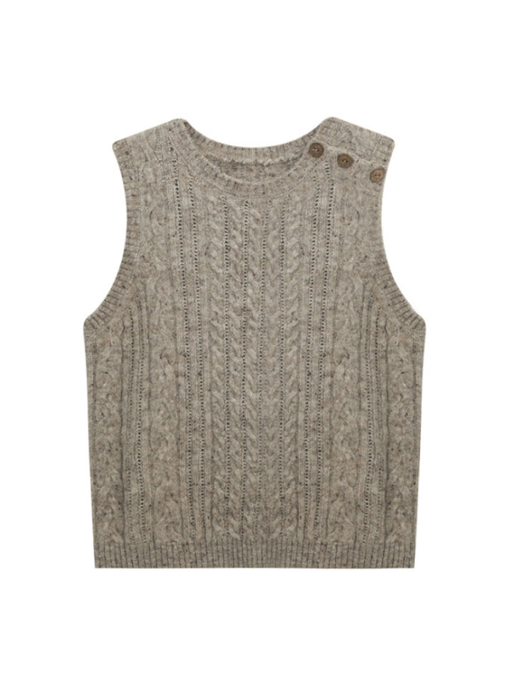 Women's Walnut Brown Knit Vest