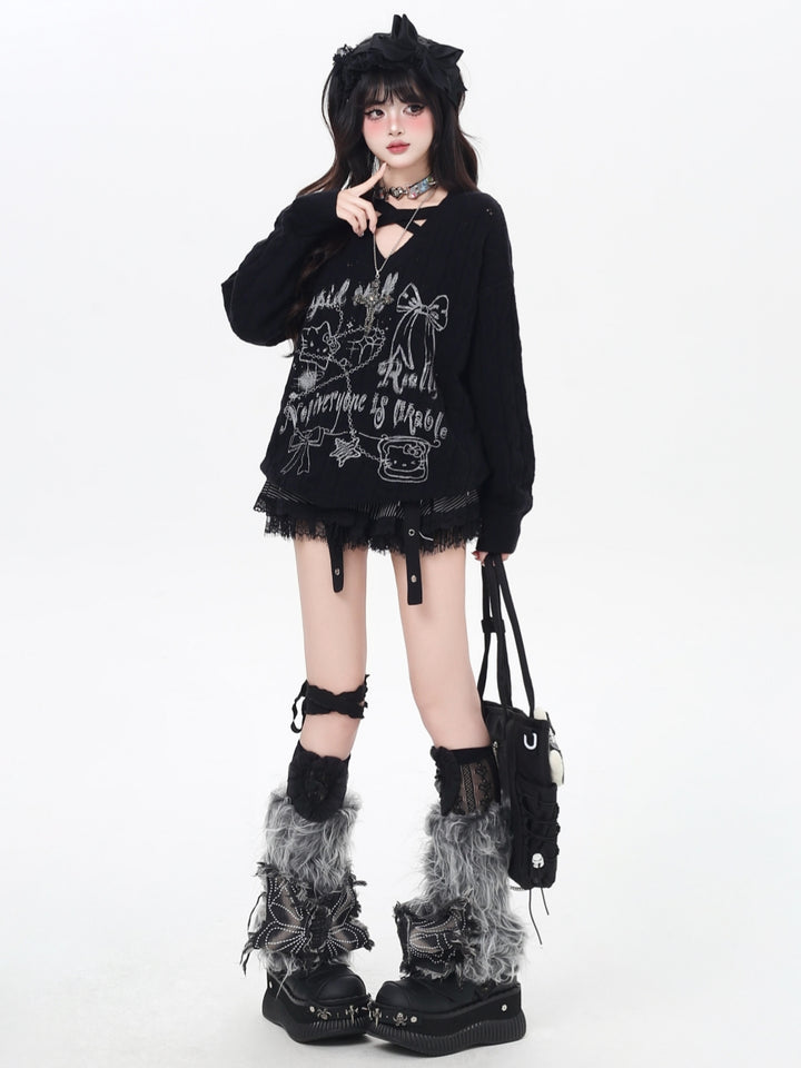 Y2K Cutout Knit Top