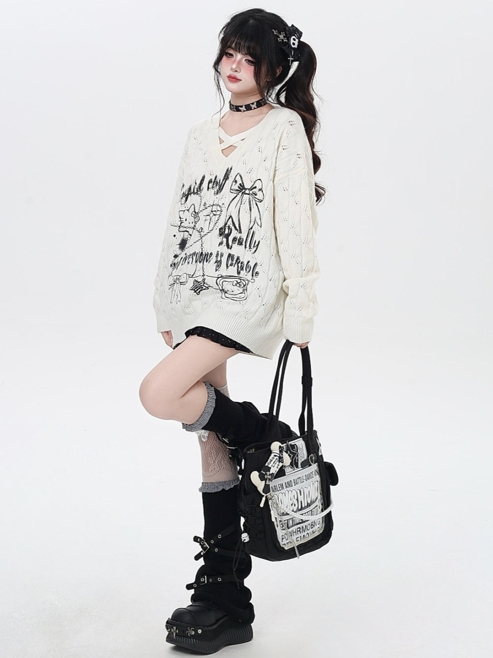 Y2K Cutout Knit Top
