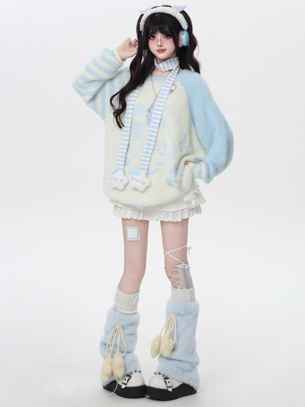 Y2K Soft Striped Knit Sweater Top