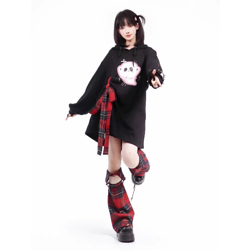 Ghost Print Black Sweatshirt