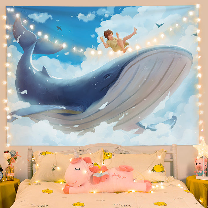 Cute Whale Wall Tapestry