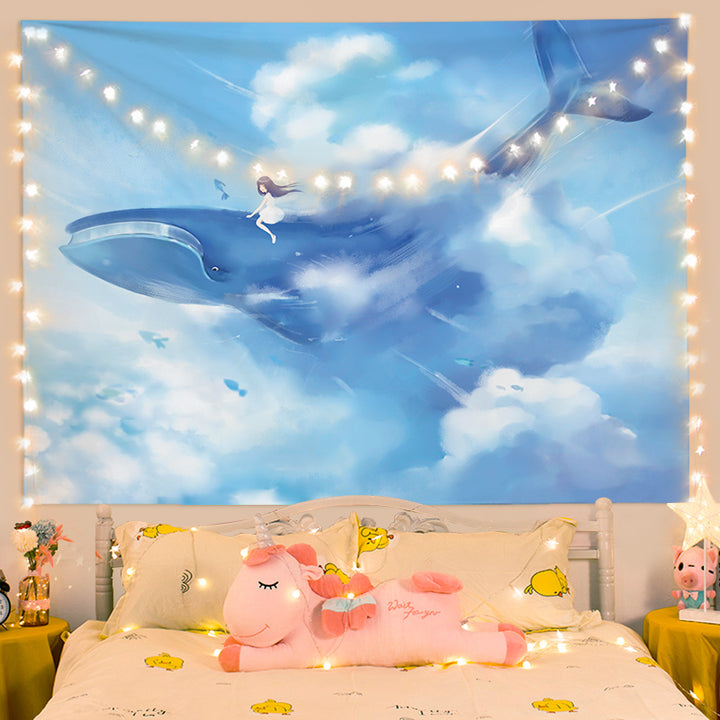 Cute Whale Wall Tapestry