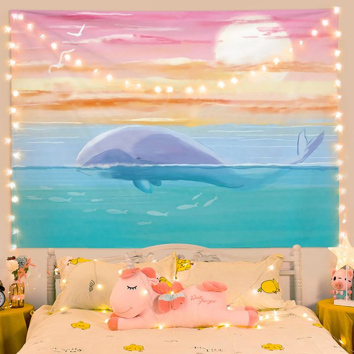 Cute Whale Wall Tapestry