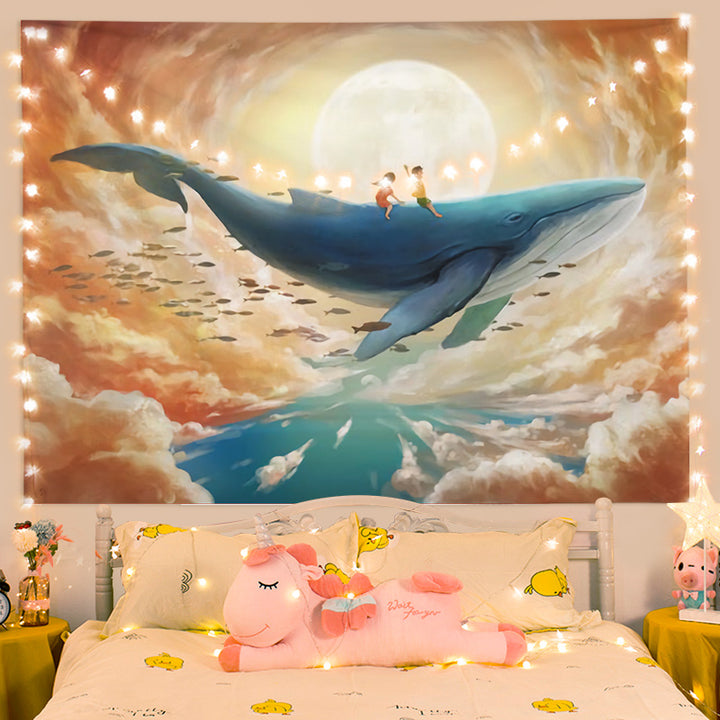 Cute Whale Wall Tapestry