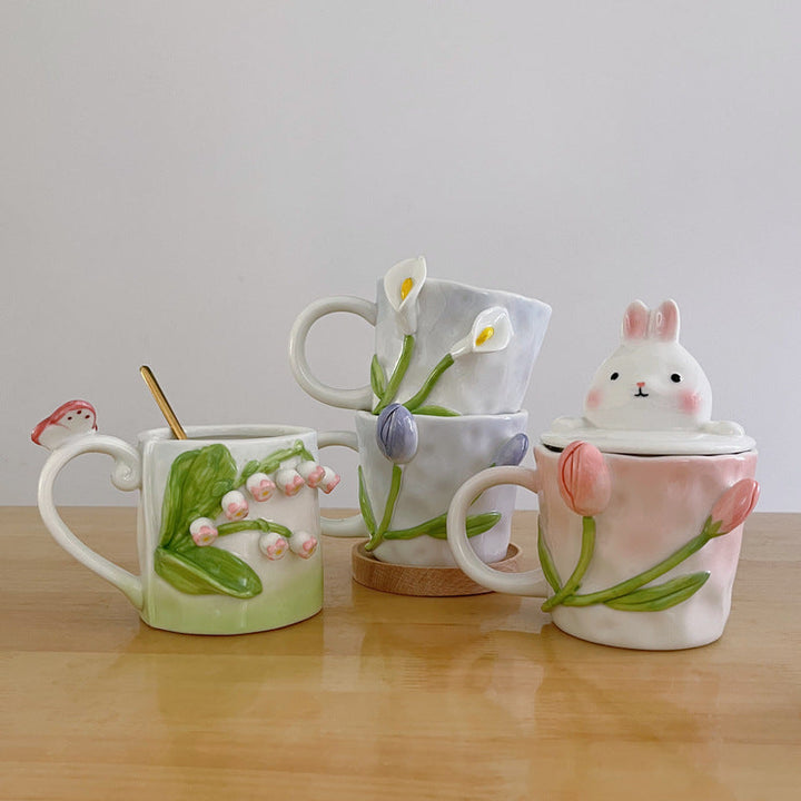 Cute Floral Ceramic Mugs