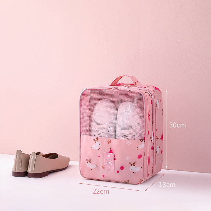 Rabbit Elephant Flamingo Lemon Alpaca Print Travel Shoes Bag Organizer