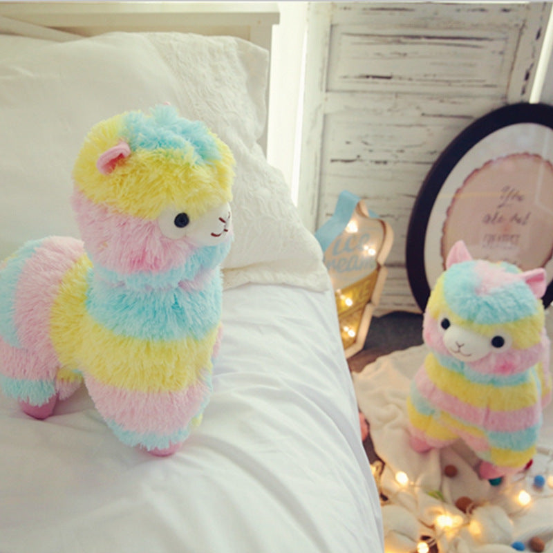 Kawaii Rainbow Alpaca Plush Toy - juwas.com online store