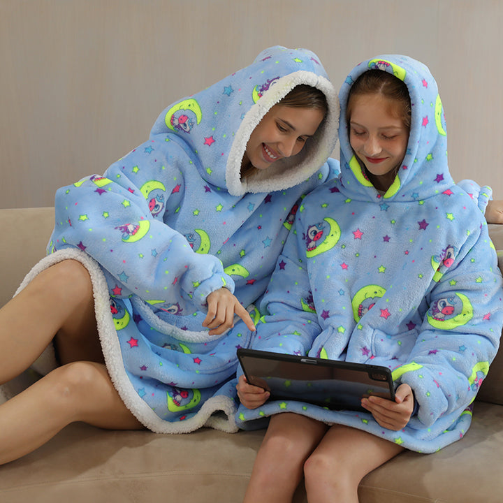 Cute Unicorn Moon Oversize Warm Pajamas Sweatshirt