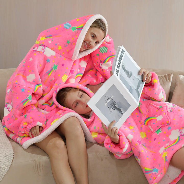 Cute Rainbow Unicorn Oversize Pajamas Hoodies