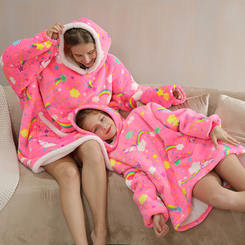 Cute Rainbow Unicorn Oversize Pajamas Hoodies