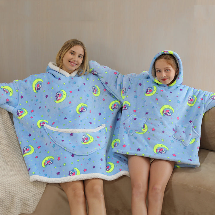 Cute Unicorn Moon Oversize Warm Pajamas Sweatshirt