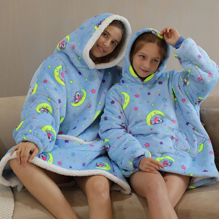 Cute Unicorn Moon Oversize Warm Pajamas Sweatshirt