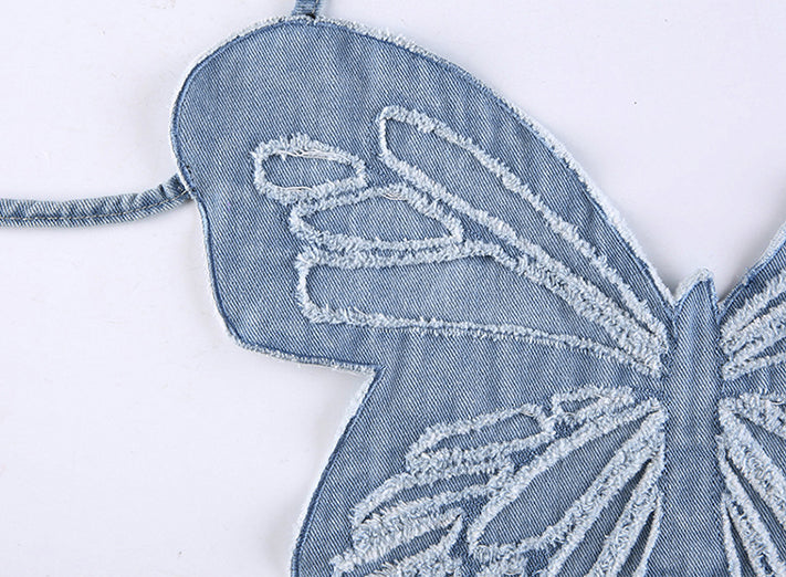 Denim Butterfly Top-cybergutx