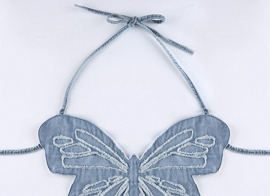 Denim Butterfly Top-cybergutx