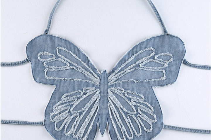 Denim Butterfly Top-cybergutx