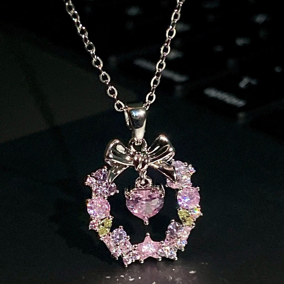 Bowknot Heart Wrath Necklace - Lovesickdoe