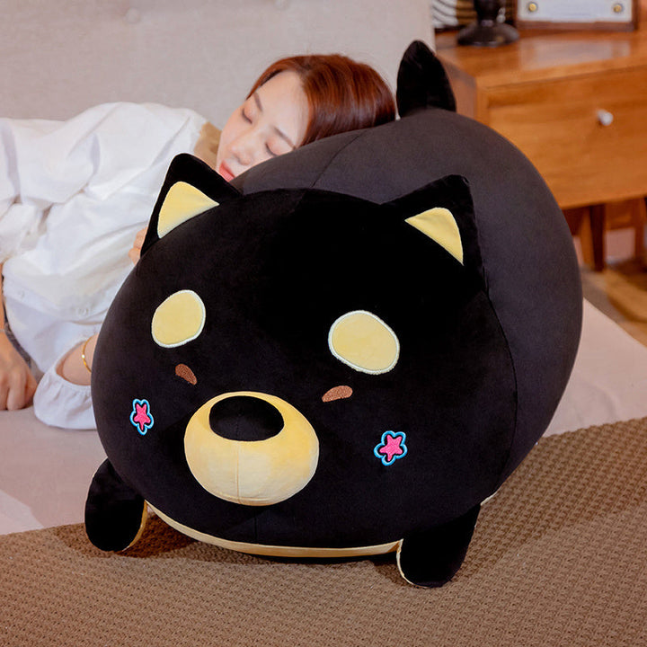 Lovely Fat Yellow Black Shiba Inu Dog Plush Toys