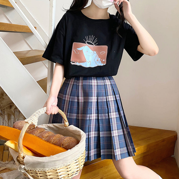 Japanese Rabbit Print Summer T-shirt