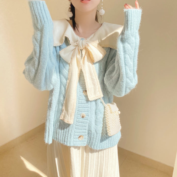 Pastel blue Knitted Cardigan