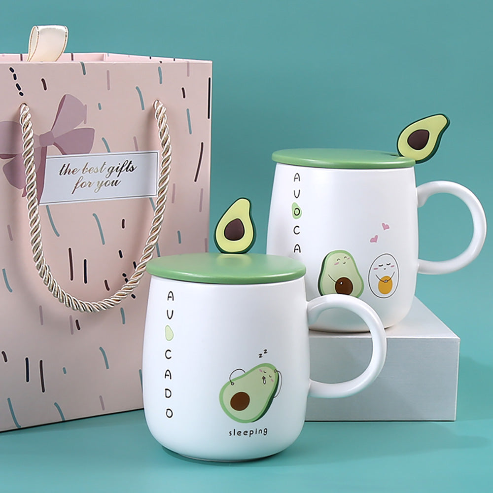 Lovely Green Avocado Mug with Lid