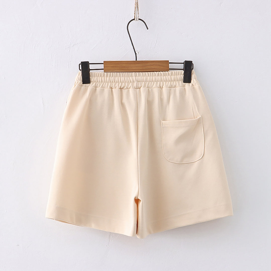 Cartoon Duck Embroidery Pocket Shorts