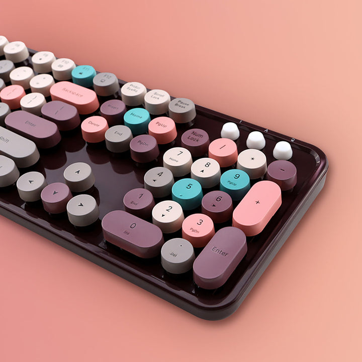 Vintage Colorful Keyboard & Mouse Set