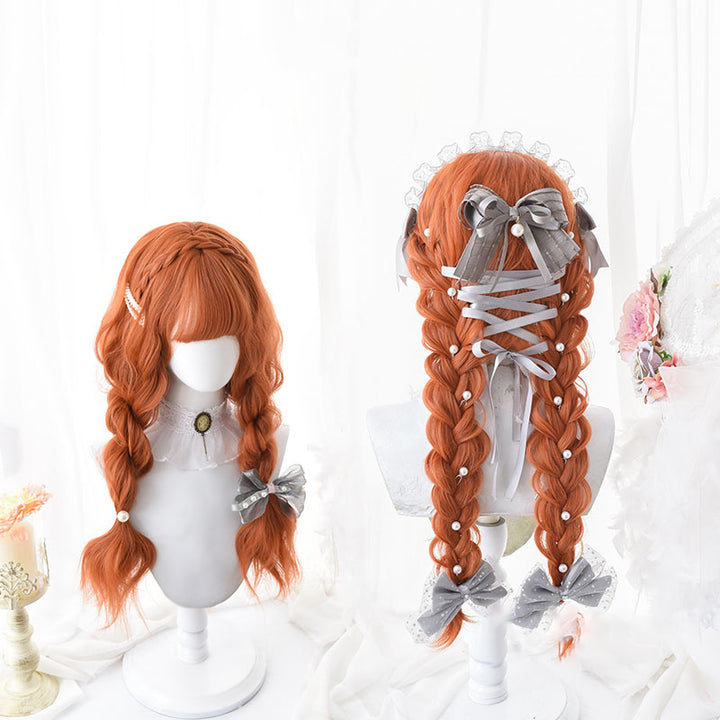 Kawaii Elf Ginger Long Curly Wig