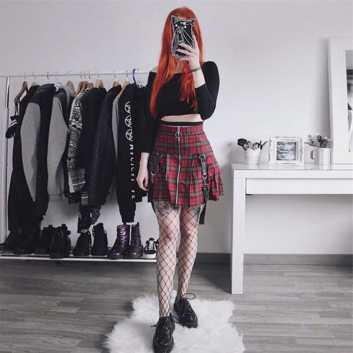 Harajuku Plaid Mini Skirt