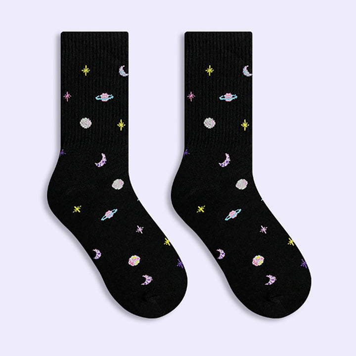 Cool Galactic Embroider High Ankle Socks