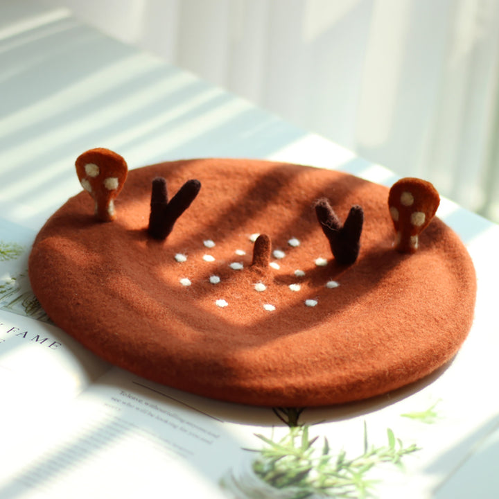 Cute Sika Deer Beret