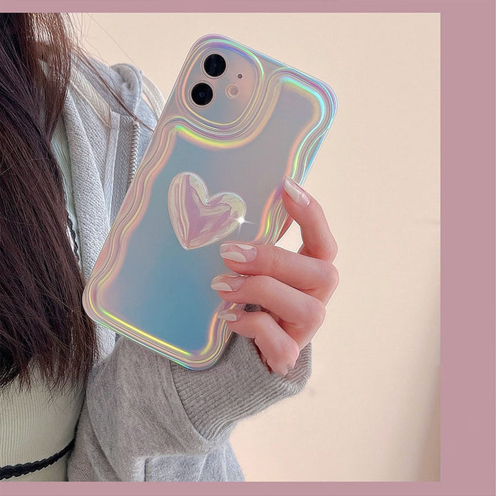Laser Color Heart Design iPhone Case