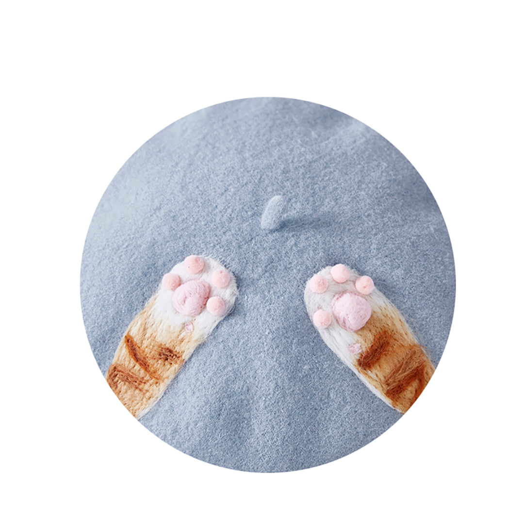 Kitty Paw Handmade Wool Beret