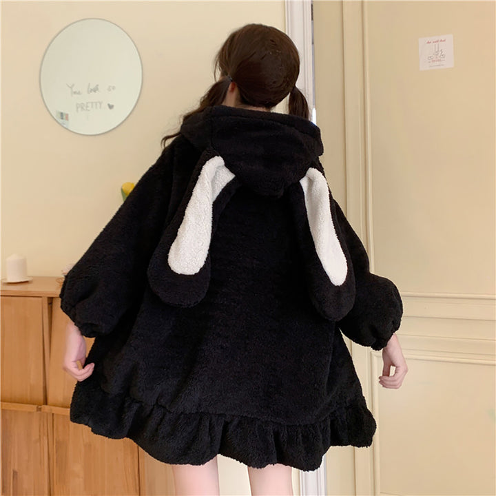 Cute Bunny Ear Hooded Coat