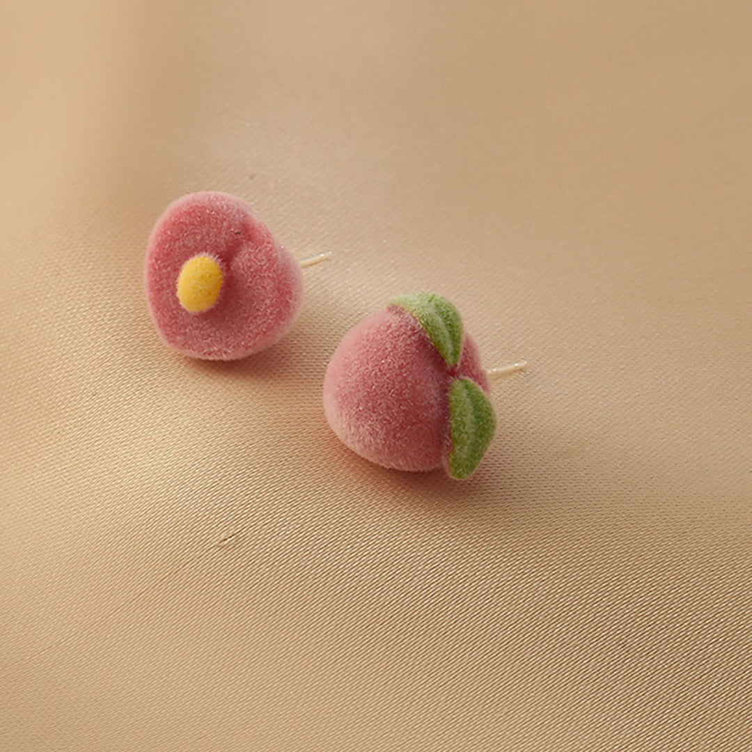 Pink Peach 925 Sterling Silver Stud Earrings