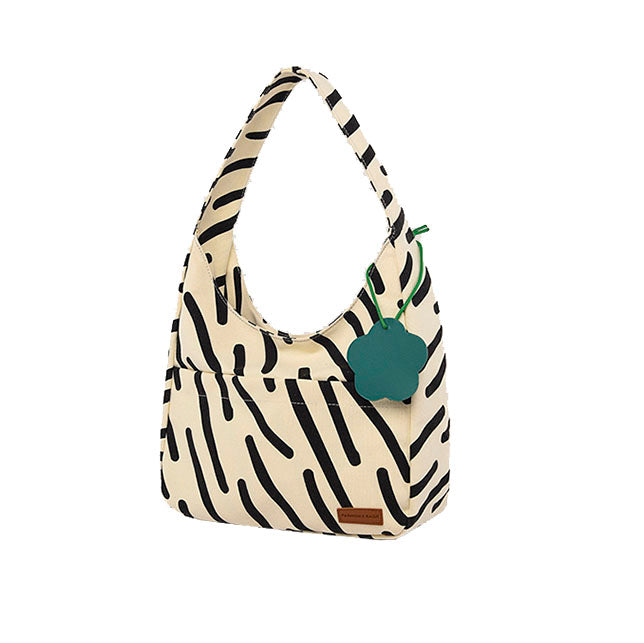 Zebra Crossing Pattern Canvas Crossbody Bag