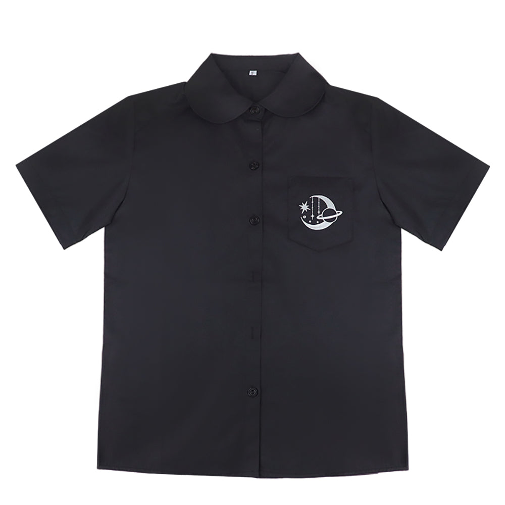 Basic Moon and Stars Short Sleeve School Polo Shirt