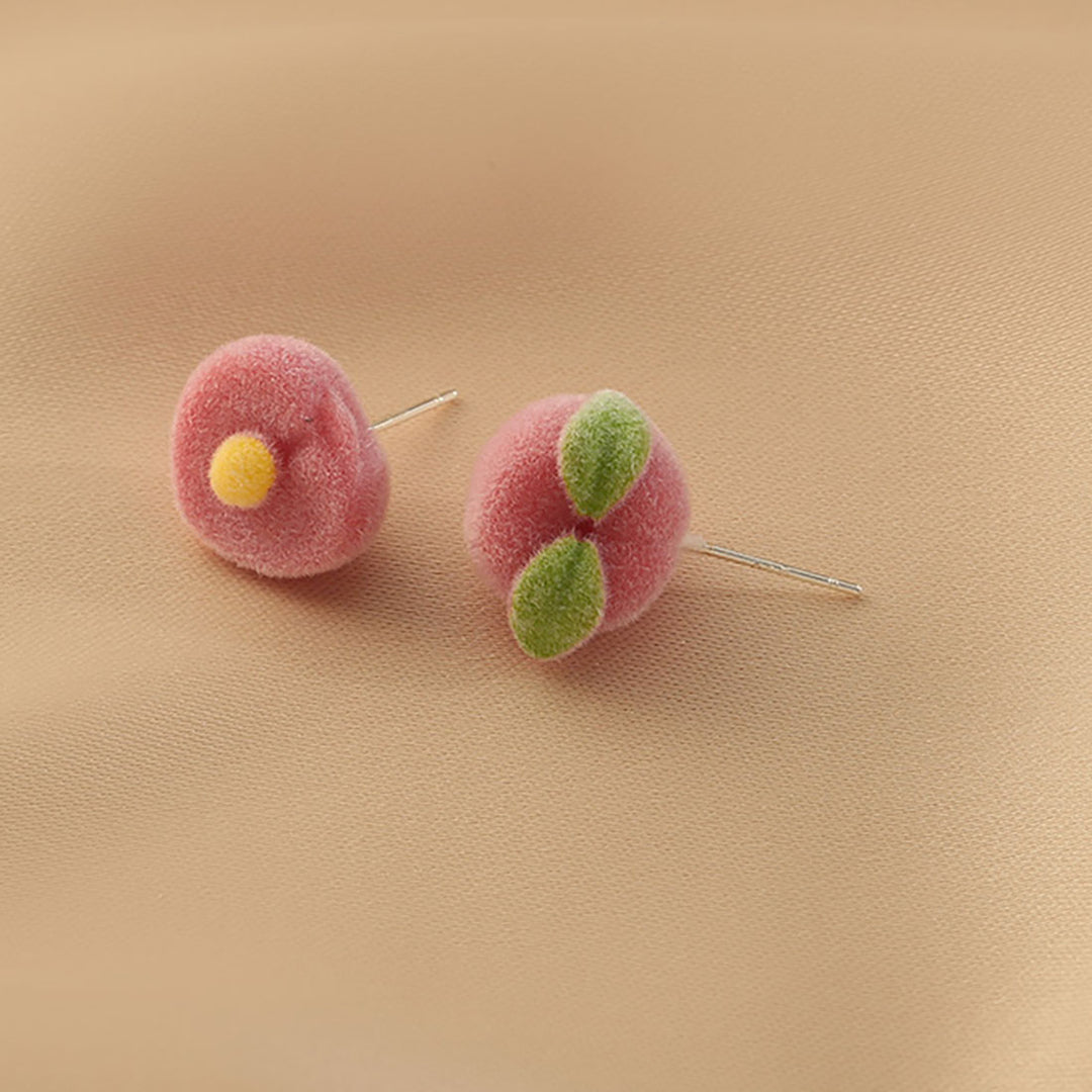 Pink Peach 925 Sterling Silver Stud Earrings