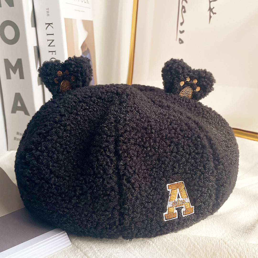 Cute Bear Ears Lamb Wool Beret