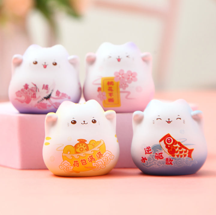 Cute Japanese Lucky Cat Mini Ornaments 4pcs/set