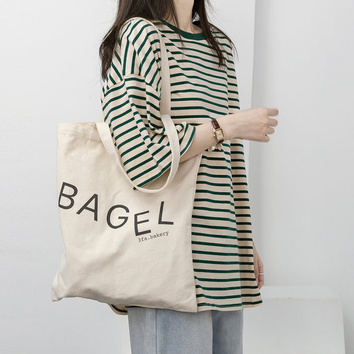 Stripe Round Collar Loose T-shirt