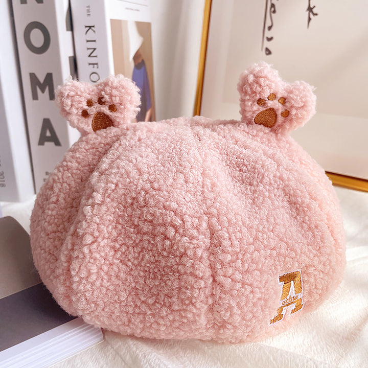 Cute Bear Ears Lamb Wool Beret